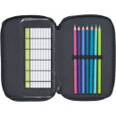 Beckmann 3-Fach Federtasche Pixel mit Inhalt
