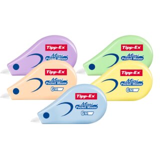 Tipp-Ex Mini Pocket Mouse Pastel Korrekturroller 5 mm x 6m, Einweg