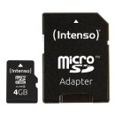 Intenso Micro-SDHC Speicherkarte, 10MB/s Class 10, mit...