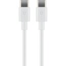goobay USB C 2.0 Kabel 2,0 m weiß