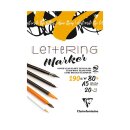 Lettering-Block geleimt, 20 Blatt Velin A5 190g