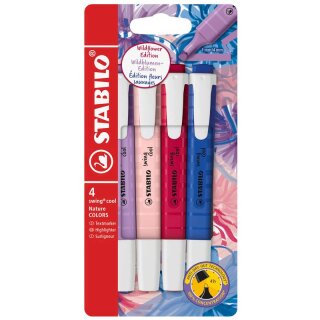 Stabilo Textmarker swing cool 1 + 4mm, NatureCOLORS Wildflower 4 St.