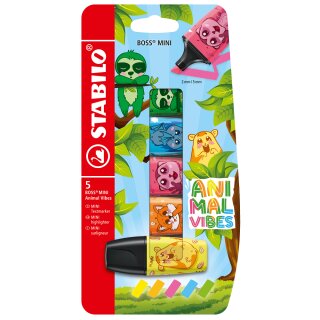 Stabilo Textmarker BOSS MINI Animal Vibes Limited Edition VE=5