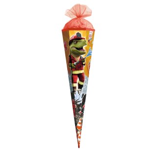 Roth Schultüte Feuerwehr-Dino mit Tüllverschluss 85 cm 6eckig