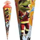 Roth Schultüte Feuerwehr-Dino mit Tüllverschluss 85 cm 6eckig