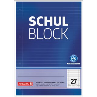 BRUNNEN Recycling-Schulblock A4 liniert Lin. 27, 50 Blatt