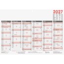 Tafelkalender 2027 DIN A4 quer – 6 Monate pro Seite