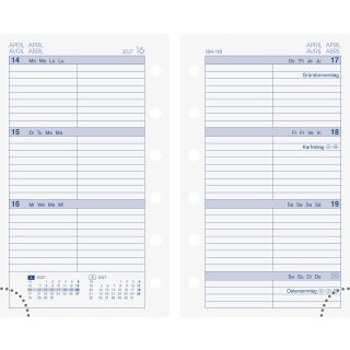 Timereinlage 2027 mini+, 2 Seiten=1Woche, 13,2 x 7,8cm