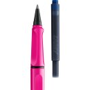 LAMY safari Tintenroller pink – mit blauer T 10 Tintenpatrone