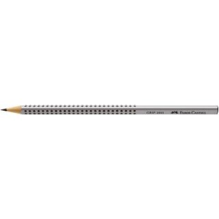 Faber-Castell GRIP 2001 Bleistift B Dreikant mit Grip-Zone silber