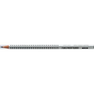 Faber-Castell GRIP 2001 Bleistift 2H Dreikant mit Grip-Zone silber