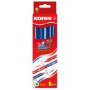 Kores Lehrerbuntstift TWIN Jumbo, blau/rot, 3-eckig, nicht radierbar, VE=6 Stifte