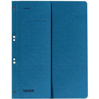 Falken Ösenhefter für DIN A4 250g/qm Manila-RC-Karton 1/2 Vorderdeckel, kaufmännische Heftung  blau
