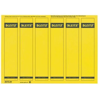 Rückenschild selbstklebend, kurz/schmal, gelb, Blatt mit 6 Schildern, Inhalt: 150 Stück, Maße: 39 x 192 mm