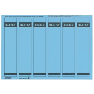 Rückenschild selbstklebend, kurz/schmal, blau, Blatt mit 6 Schildern, Inhalt: 150 Stück, Maße: 39 x 192 mm