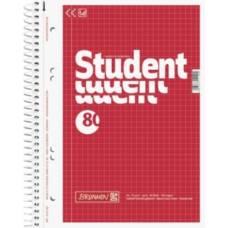 BRUNNEN Collegeblock A5 kariert mit Rand links, 80 Blatt