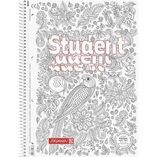 BRUNNEN Collegeblock A4 liniert Lineatur 27, 80 Blatt, 90 g/m², Papagei