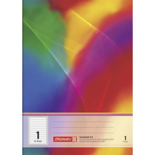 Brunnen Schulheft A4 "Regenbogen" Lin.  1 16 Blatt farbig hinterlegt