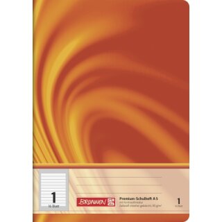 Brunnen Schulheft A5 Premium "Vivendi" Lin. 1 16 Blatt  90g/m² farbig hinterlegt