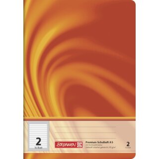 BRUNNEN Vivendi Premium Schulheft A5 Lineatur 2 - 16 Blatt, 90 g/m²