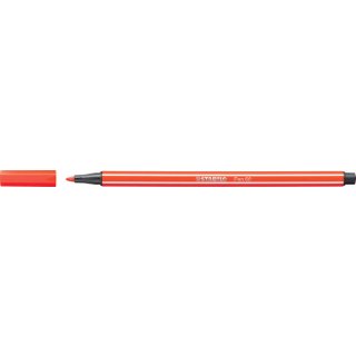 Fasermaler Pen 68 hellrot, Kappe aufsteckbar, Strichstärke: 1,4 mm, Tinte auf Wasserbasis, geruchsneutral