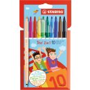 Trio Filz-und Fineliner 2-in-1, farbig sortiert im 10er...