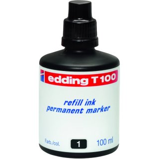 Edding T100 Nachfülltusche  (100ml) , refill ink, permanent  schwarz
