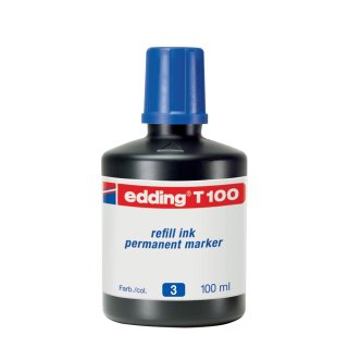 Edding T100 Nachfülltusche  (100ml) , refill ink, permanent  blau
