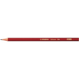 Stabilo Bleistift Swano 306, sechseckig, rot lackiert, H&auml;rte:  2H