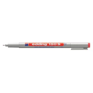 Edding 150S non permanenter OHP Marker, wassel&ouml;slicheTinte, rot 0,3mm VE= 10 Stifte