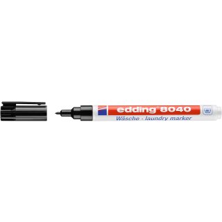 edding 8040 Wäschemarker schwarz 1 mm – waschfest bis 95 °C