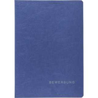 Bewerbungsmappe blau, 2teilig, Karton ledergeprägt, mit Farbprägung"BEWERBUNG"