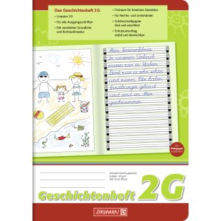BRUNNEN Geschichtenheft A5 hoch Lineatur 2G - 16 Blatt