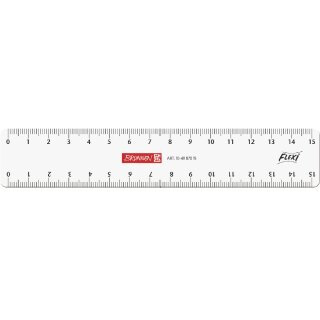 Lineal 15 cm Flexi glasklar transparent, beidseitige Skala / 1 Seite für Linkshänder