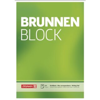 BRUNNEN Briefblock A4 unliniert gelocht, 50 Blatt