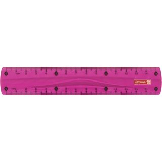 Lineal 15cm für Rechts- oder Linkshänder geeignet, Farbe: pink