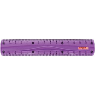 Lineal 15cm für Rechts- oder Linkshänder geeignet, Farbe: violett