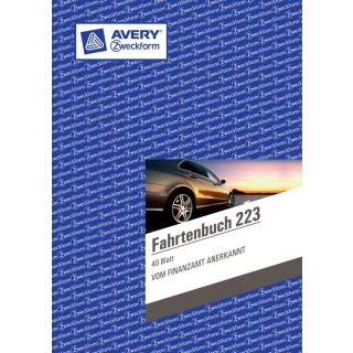 AVERY Zweckform  Fahrtenbuch 223, A5, 40 Blatt, vom Finanzamt anerkannt