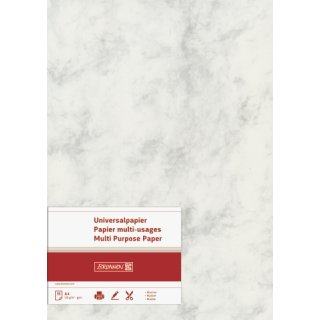 hochwertiges Marmor-Universalpapier/ Multifunktionspapier, A4, 120g/m² , beidseitig bedruckbar, grau, VE = 35 Blatt