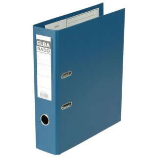 ELBA Ordner Rado-Plast A4 RB 80mm blau aus PVC, Sichttasche am Rücken