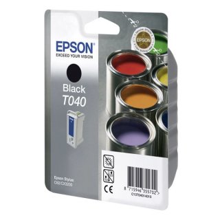 Epson T040 Tintenpatrone schwarz, 600 Seiten ISO/IEC 24711, Inhalt 17 ml für Stylus C 62/CX 3200