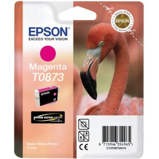 Epson T0873 Tintenpatrone magenta, 890 Seiten ISO/IEC 24711, Inhalt 11,4 ml für Stylus Photo R 1900