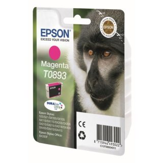 Epson T0893 Tintenpatrone magenta, 135 Seiten ISO/IEC 24711, Inhalt 3,5 ml für Epson Stylus S 20/SX 115/415