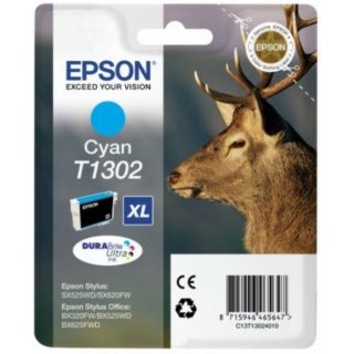 Epson T1302 Tintenpatrone cyan XL, 765 Seiten, Inhalt 10,1 ml