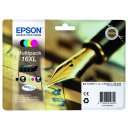 Epson 16XL Tintenpatronen im Multipack Inhalt: 1 x 13 ml schwarz, 3 x 7 ml cyan, magenta, yellow
